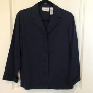 Liz Claiborne Lizsport Navy Jacket Cotton Blend